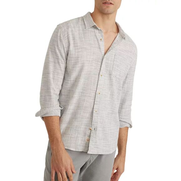 Marine Layer Selvage Striped Long Sleeve Button Front Shirt - XL - Picture 1 of 9